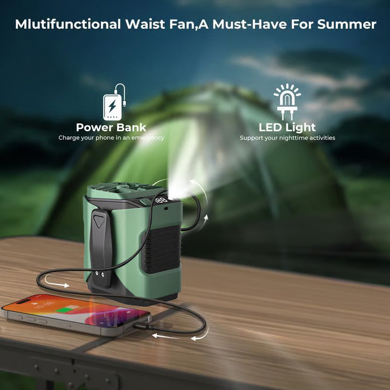 3-In-1 Cooling Fan + Power Bank + Flash Light