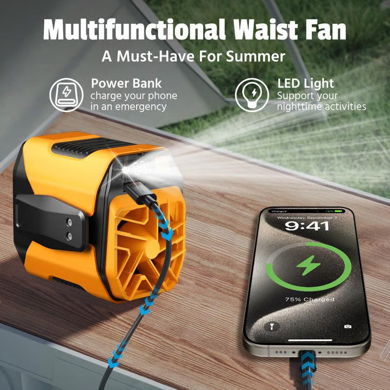 3-In-1 Cooling Fan + Power Bank + Flash Light