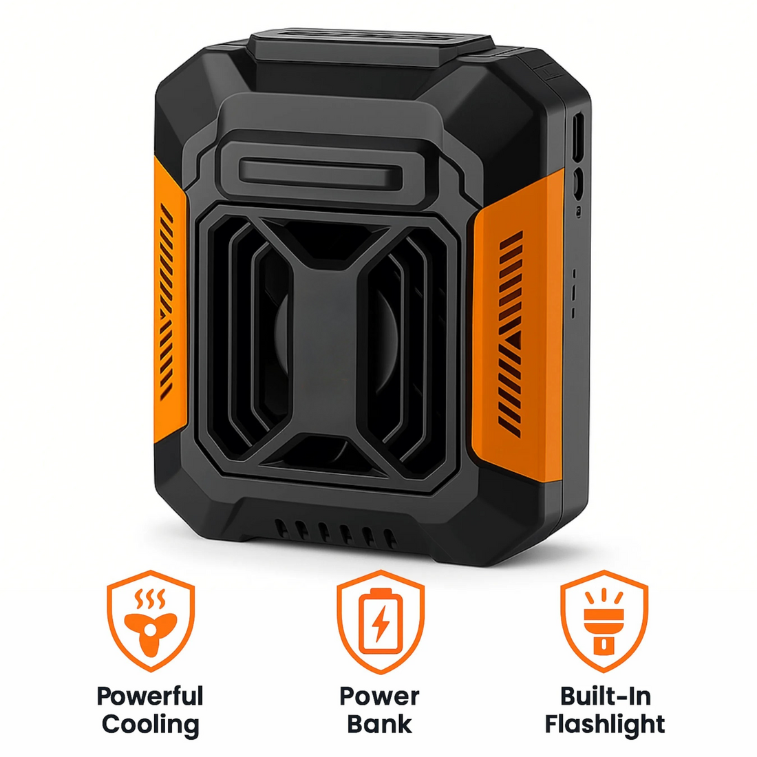 3-In-1 Cooling Fan + Power Bank + Flash Light