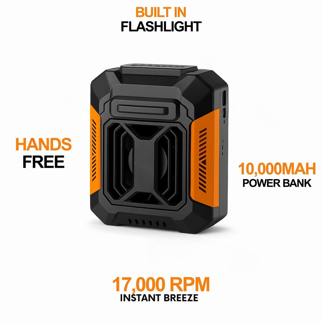 3-In-1 Cooling Fan + Power Bank + Flash Light