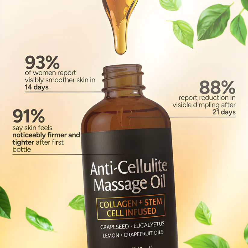 Anti-Cellulite Massage Oil with Collagen & Stem Cell – 8 Fl Oz